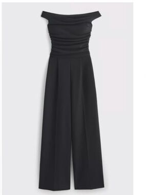 Abercrombie Draped Off The Shoulder Black Jumpsuit